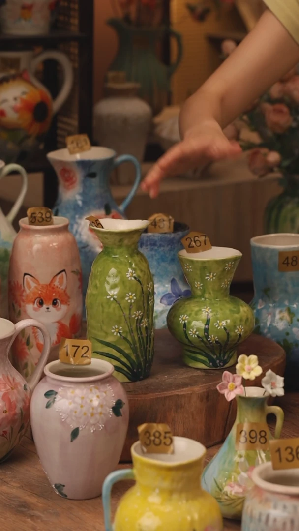 陶瓷景德镇设计师手作花器摆件侘寂风267