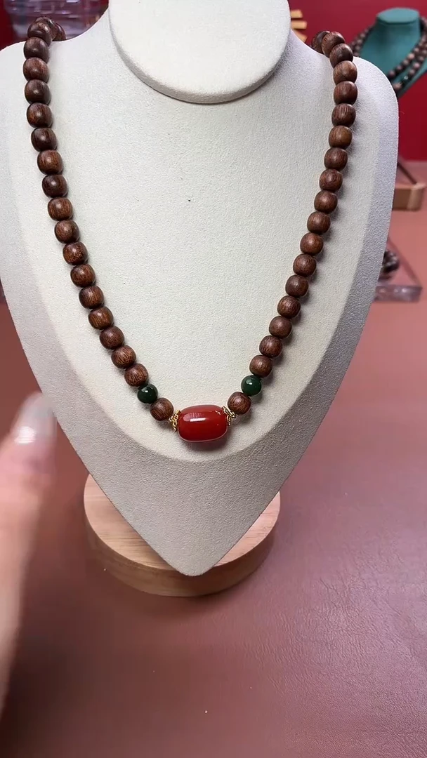 沉香手串沉水越南玉化富森红土7*8三圈设计