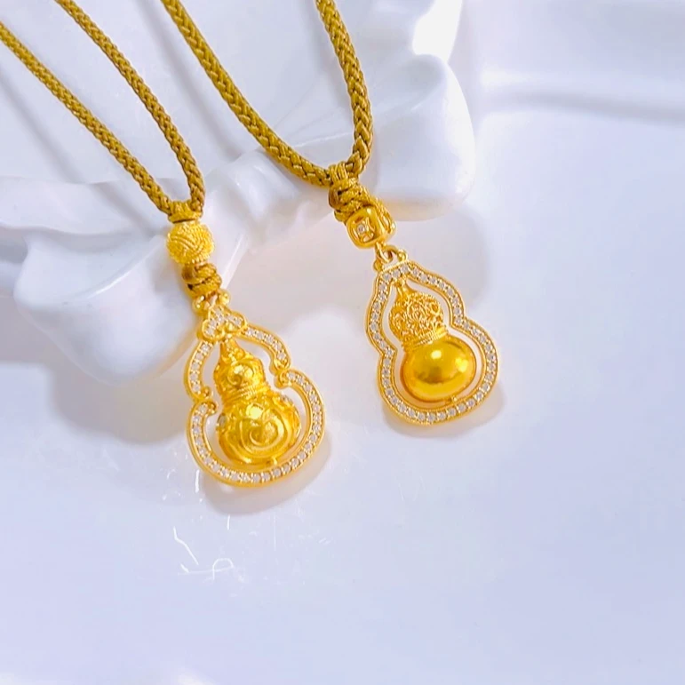 双十二【赛菲尔新款】足金古法点钻葫芦时来运转吊坠合集