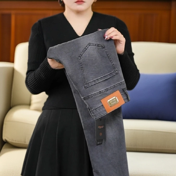 丝光灰特柔正品男士高端牛仔裤春夏新款高弹力时尚修身九分裤长裤