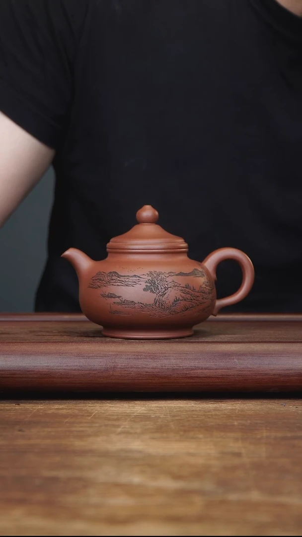 茶壶紫砂300ml 高工作品 笠帽 底槽清