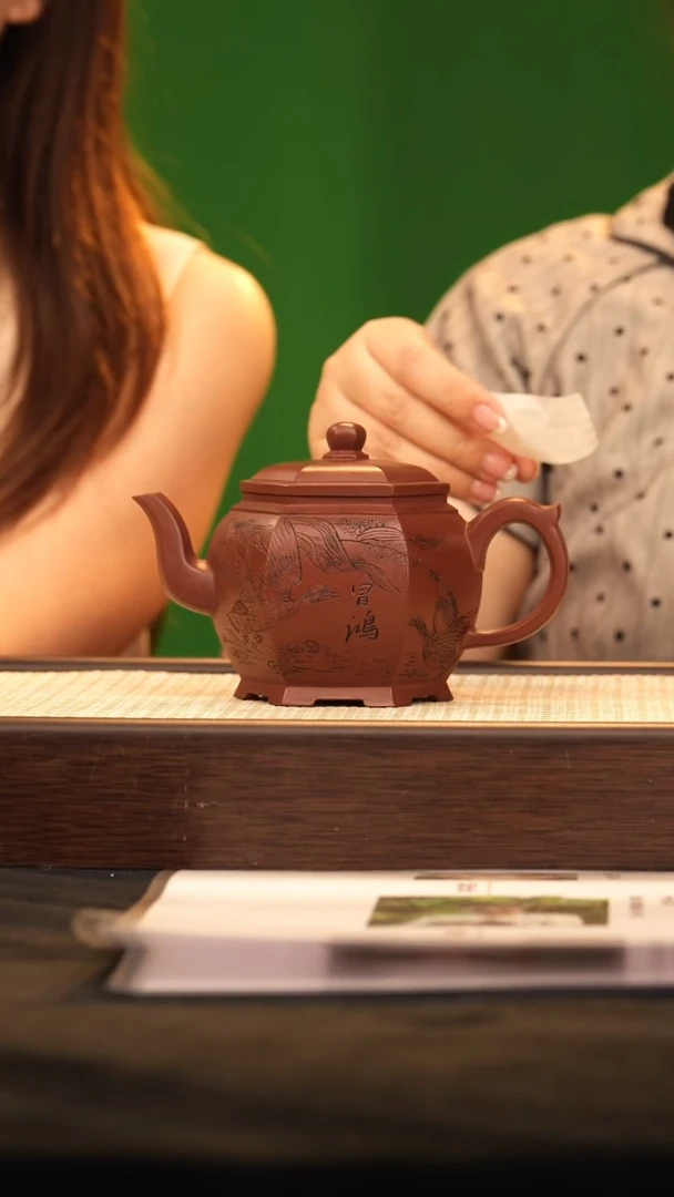 茶壶紫砂LN六方华灯 底槽清280cc