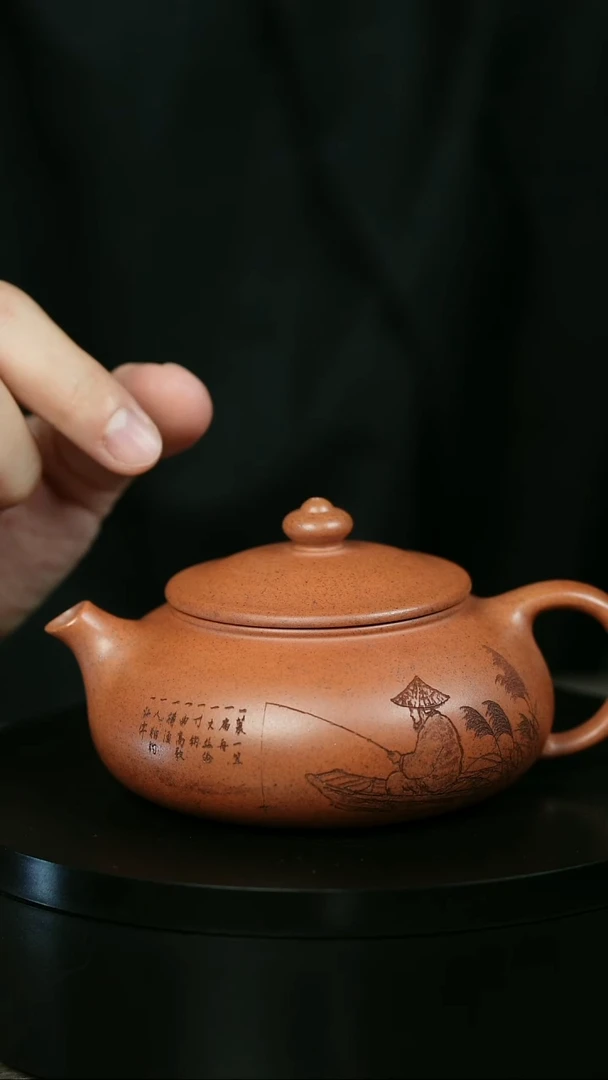 茶壶紫砂中*蜂H2073顾建平渔翁寒江
