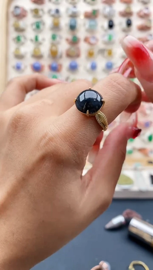 【闪购商品】翡翠戒指银S925镶嵌缅甸天然A货翡翠222  7+4