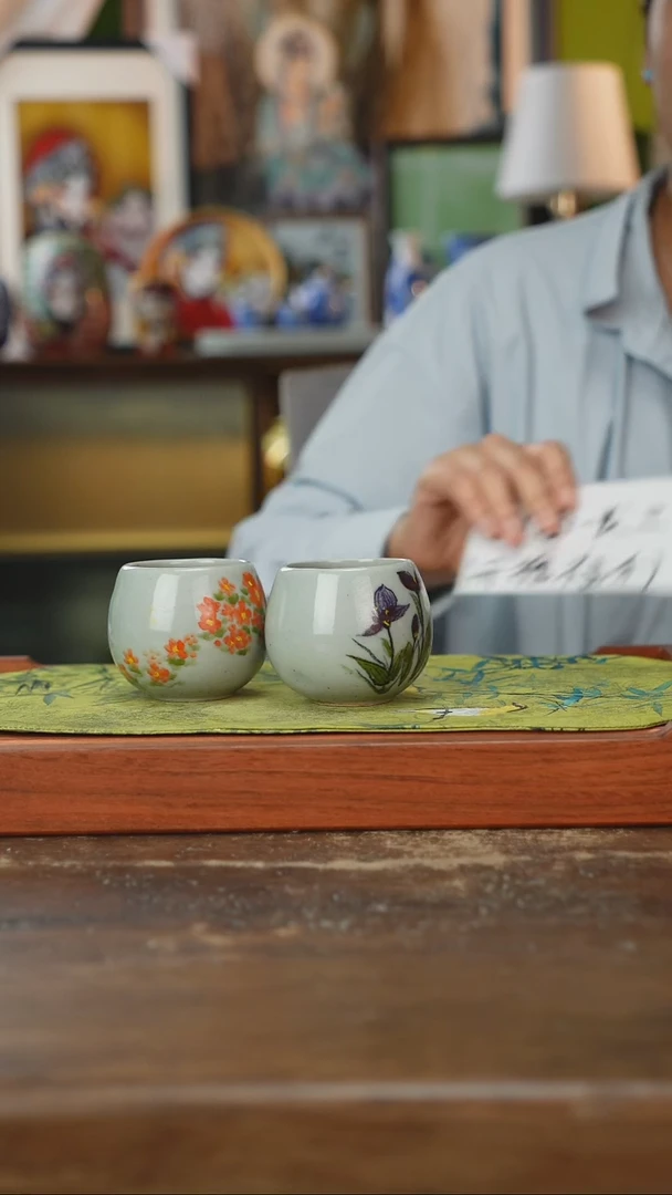 摆件景德镇釉下手绘陶瓷茶具，茶叶罐，咖啡杯