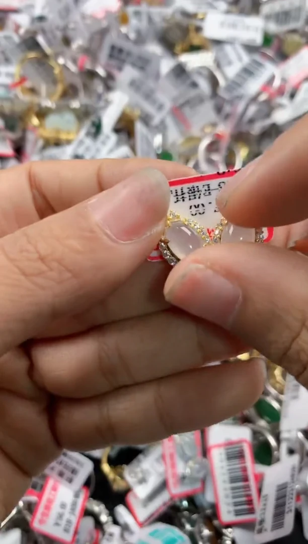 银S925镶嵌戒指翡翠999    5