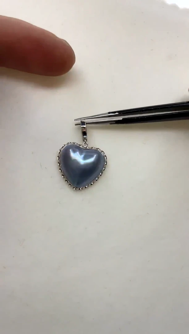 18K金镶嵌吊坠(赠链)拼合珍珠（马贝珠）16-17