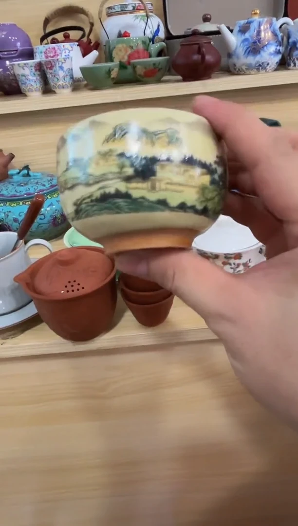 陶瓷茶具摆件旅行套组