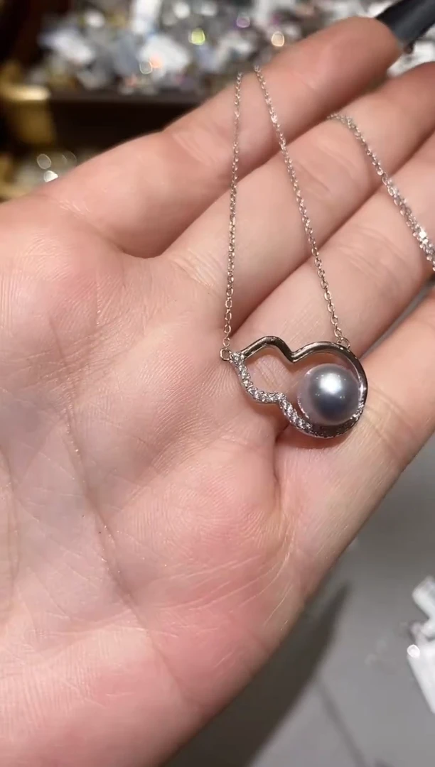 项链银S925镶嵌海水珍珠楚楚珠宝中古甄选不退换