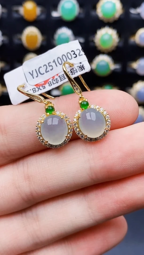 银S925镶嵌戒指翡翠3060