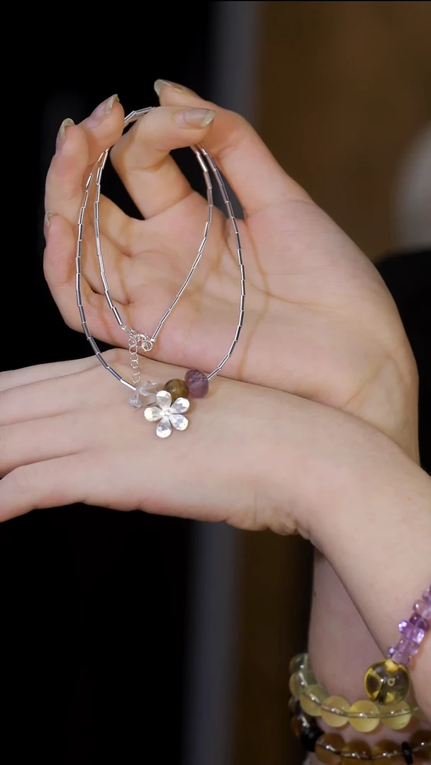 项链银S925镶嵌水晶项链