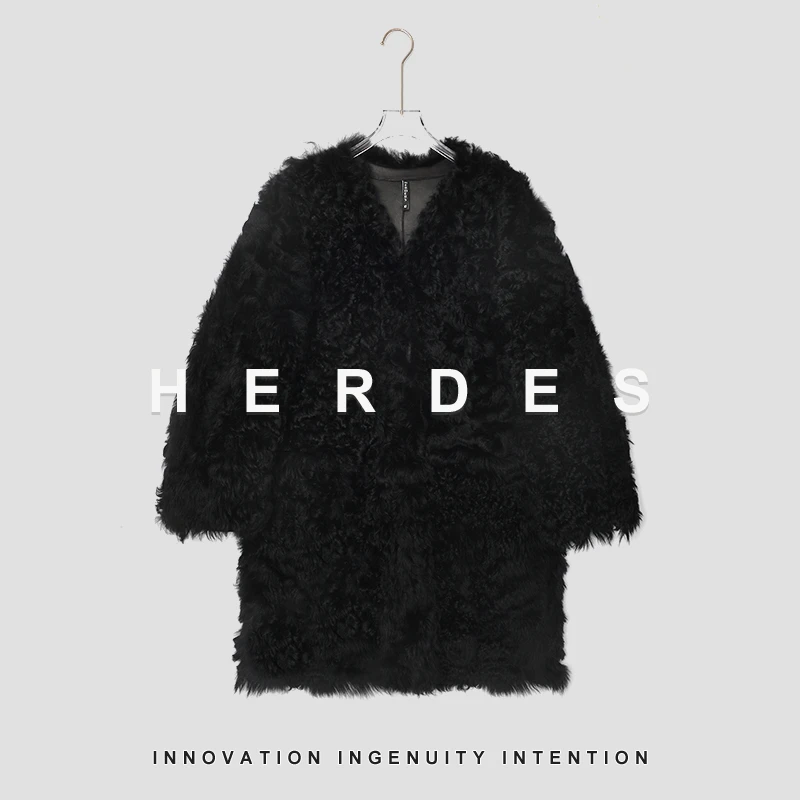 HERDERS黑提格拉多皮毛一体外套 40582