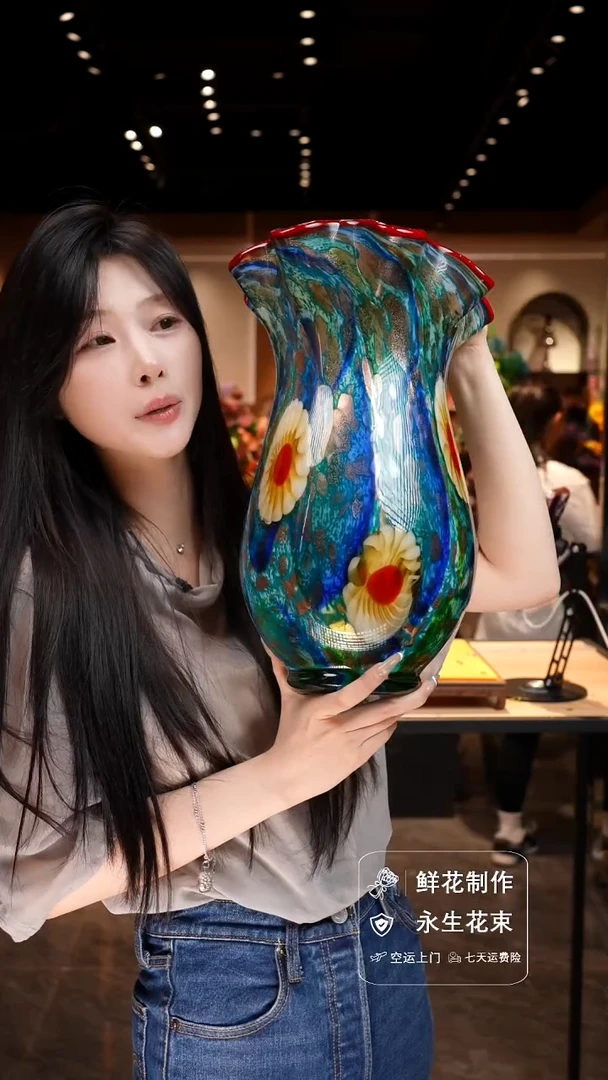 手工艺品琉璃手工花器花束空运包邮送货上门-以图片为准