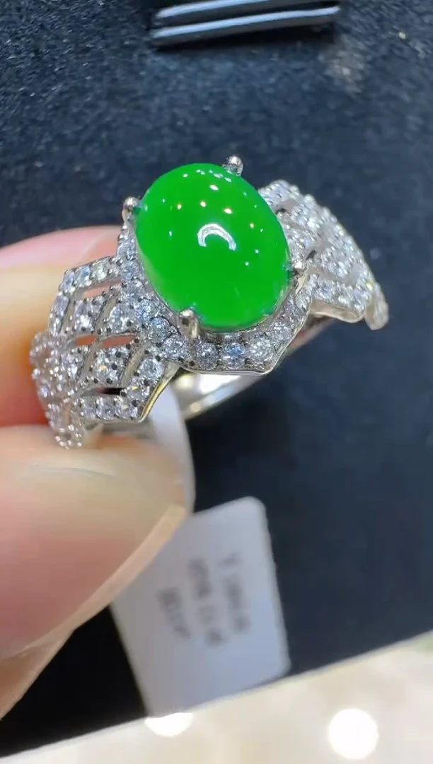 银S925镶嵌戒指翡翠多样性团购发一件