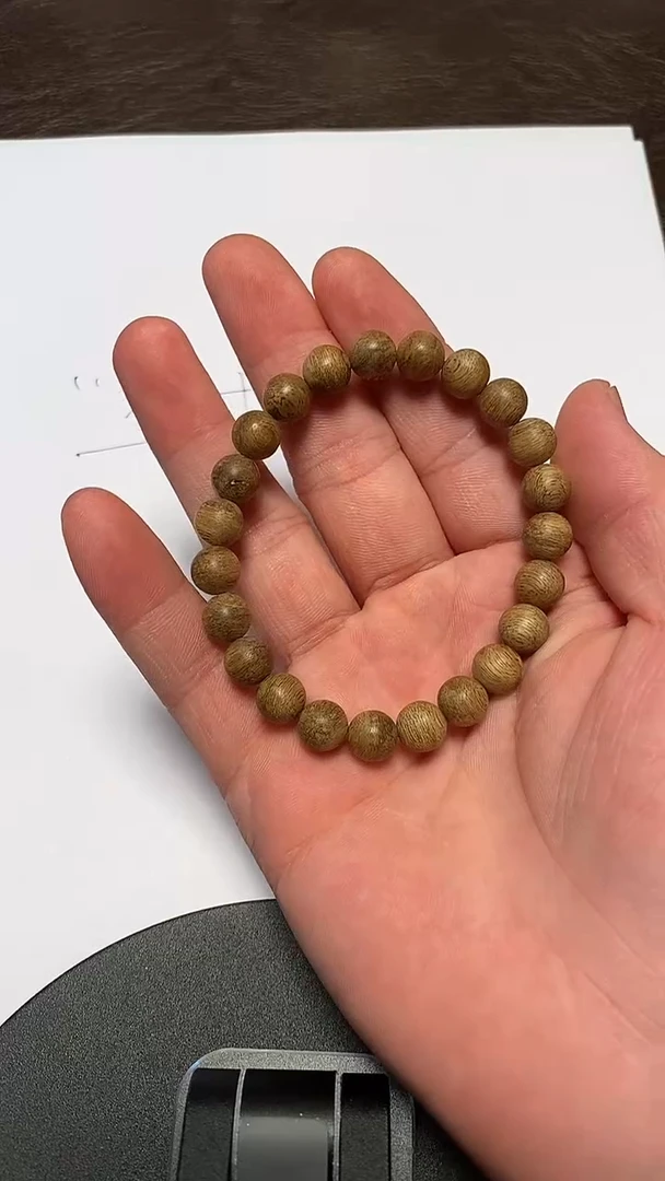 沉香手串王*TC08007沉香天然野文莱老料单圈