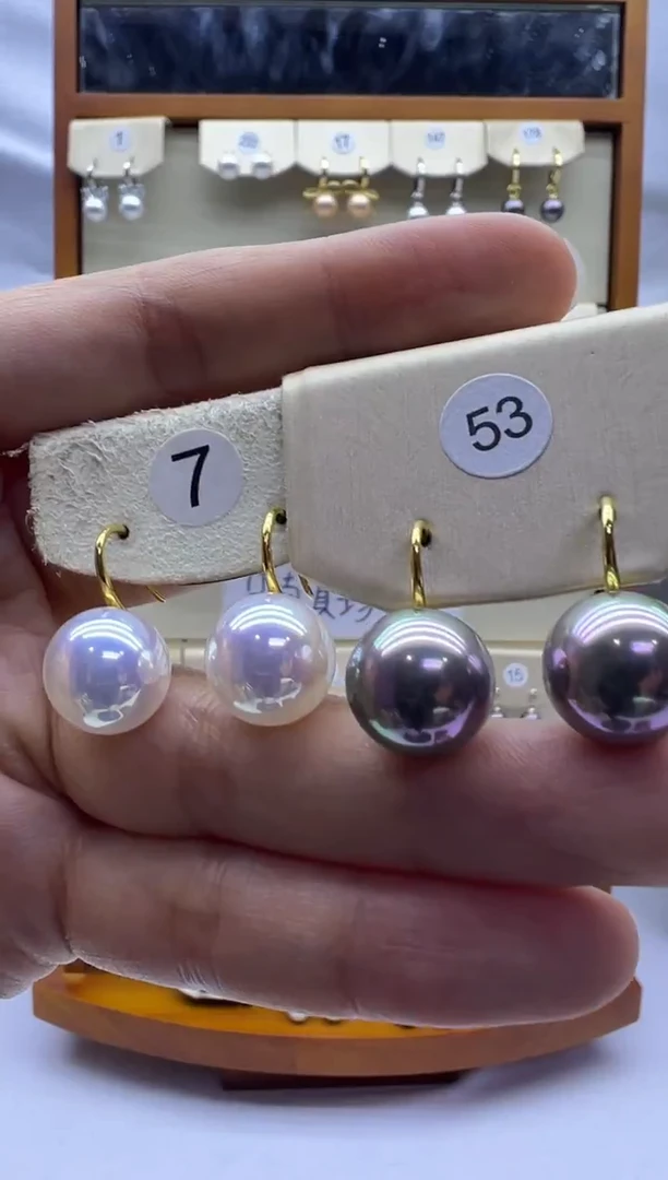 未镶嵌耳饰淡水珍珠7+53