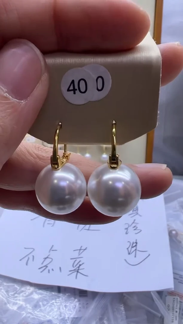 银S925镶嵌耳饰淡水珍珠400