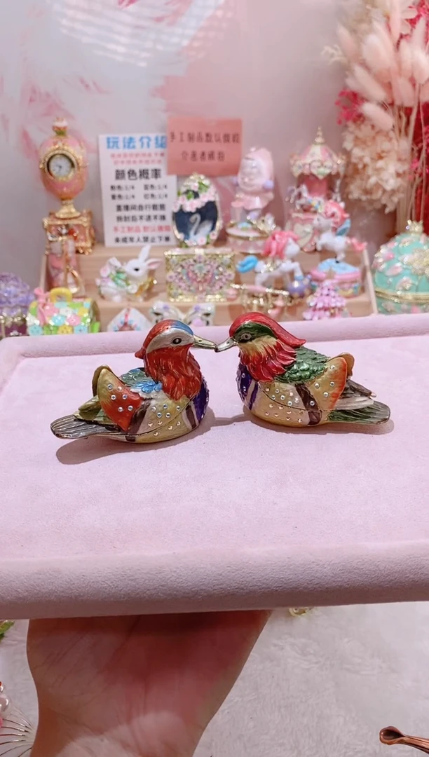 合金珐琅彩首饰盒摆件