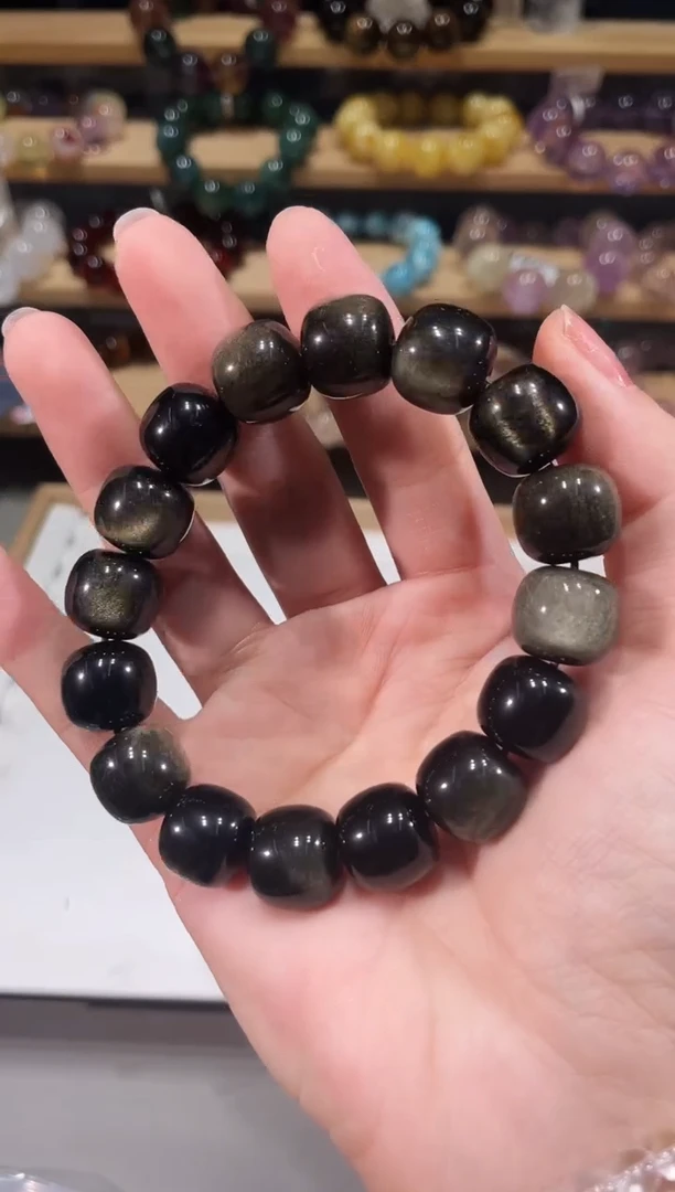 未镶嵌手链水晶A852金曜石鼓珠手链