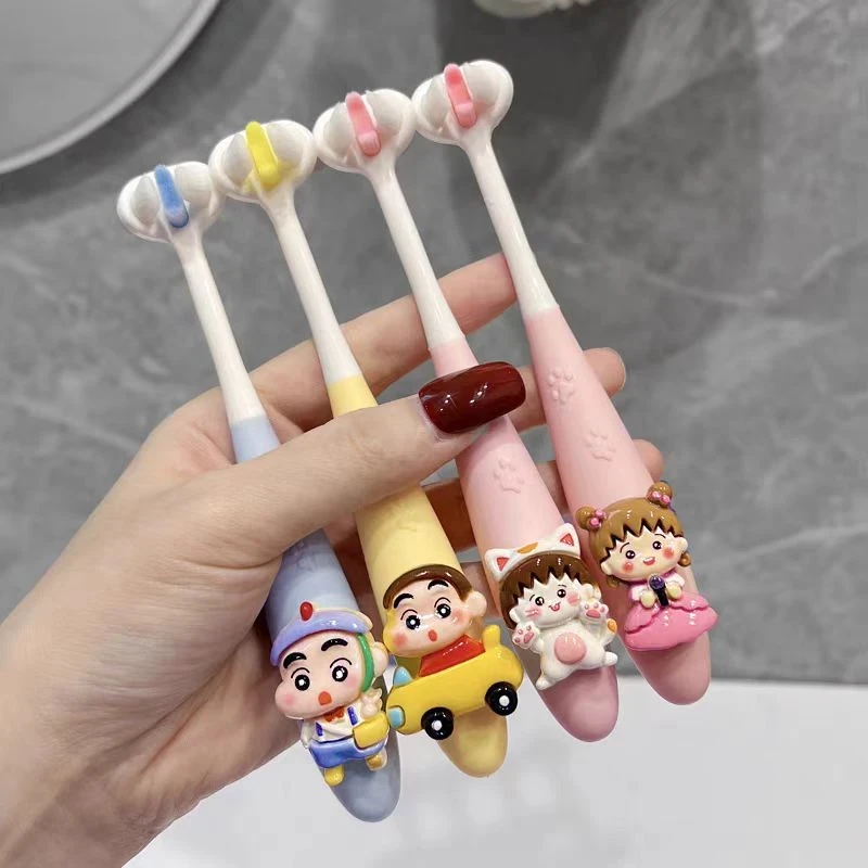 儿童牙刷三面可爱卡通婴幼儿专用万根毛三头牙刷超软毛牙刷儿童