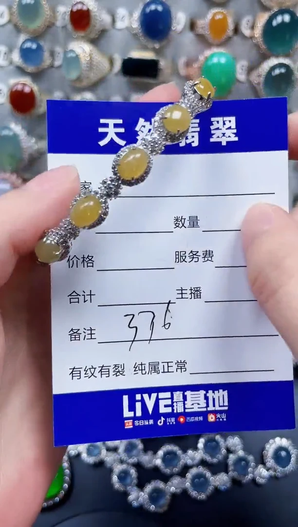 银S925镶嵌手镯翡翠376