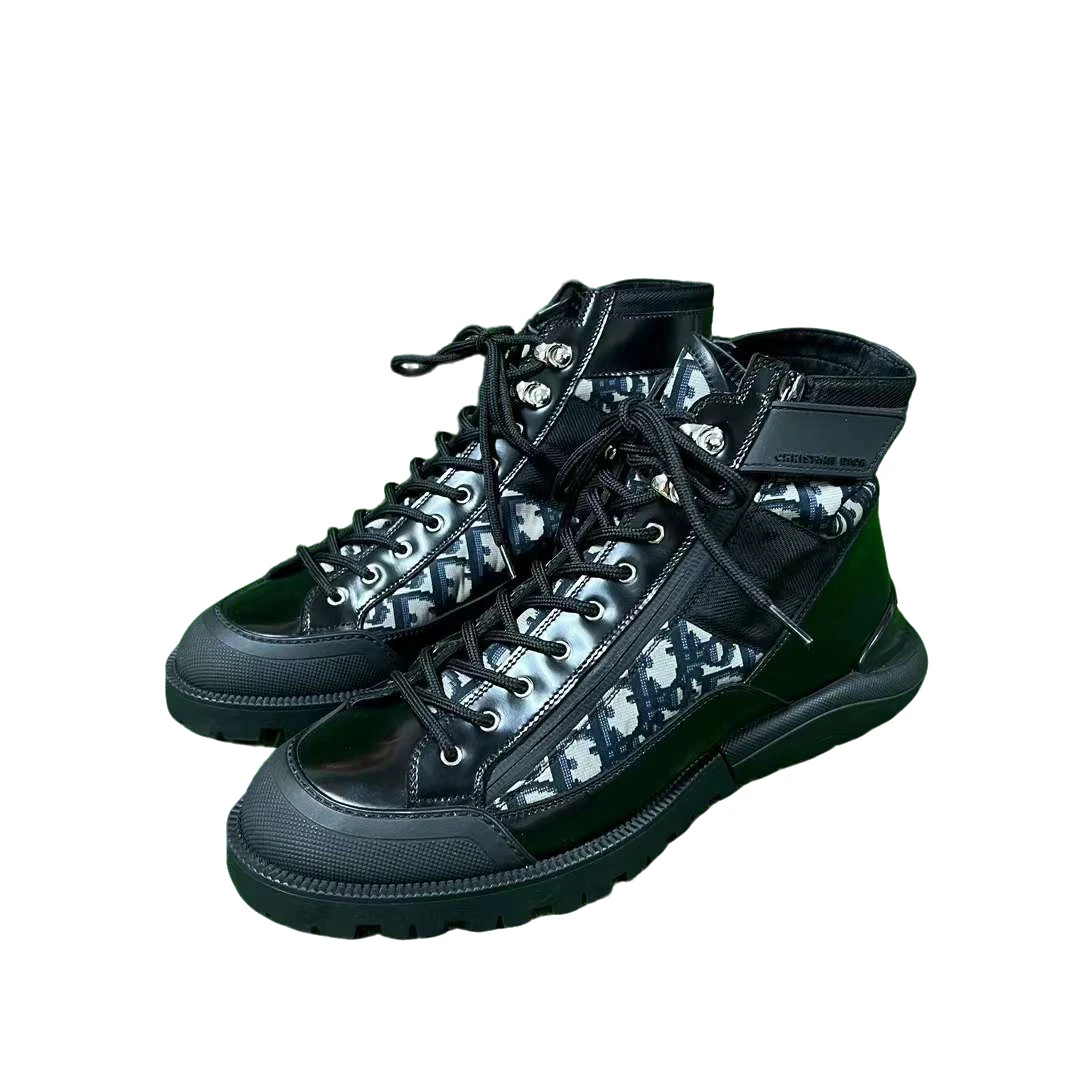 99新 DIOR/迪奥  老花满印拉链军装风格靴子 42码