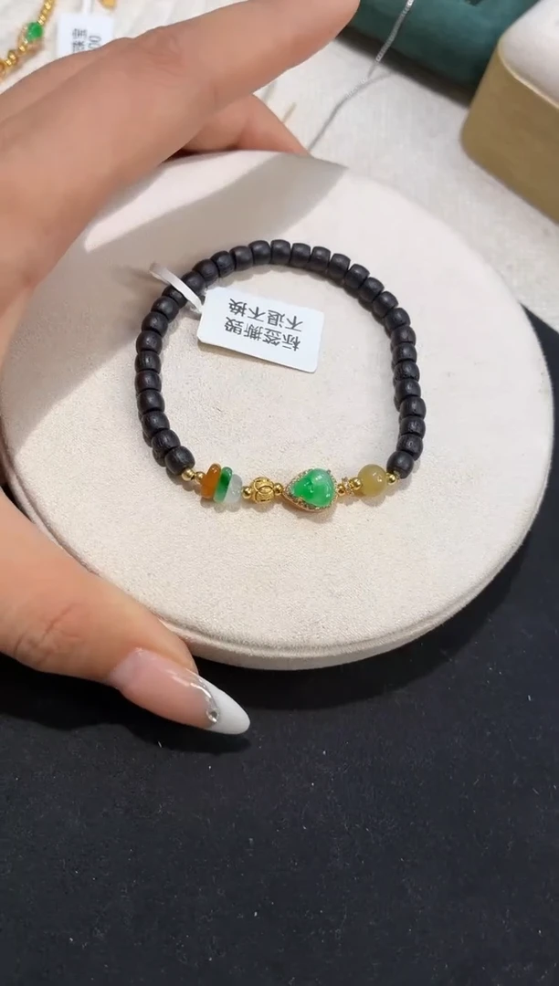 银S925镶嵌手串翡翠手串