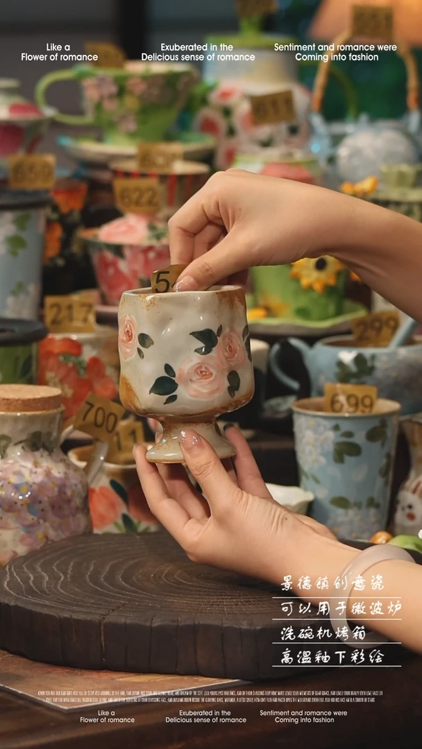 陶瓷景德镇高温釉下彩手工手绘款式