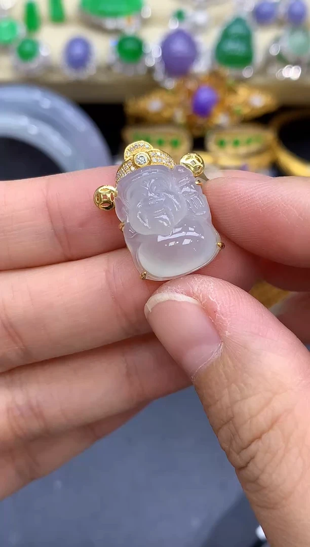 颈饰18K金镶嵌翡翠418-中国好珍宝
