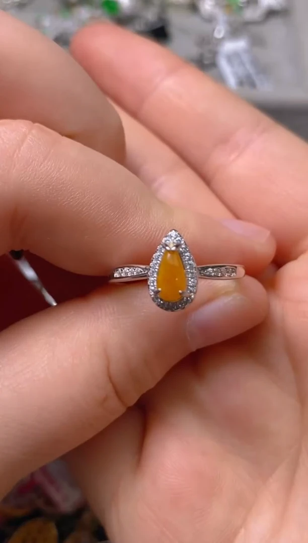 银S925镶嵌戒指翡翠百内无证书