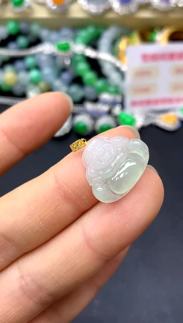 颈饰18K金镶嵌翡翠188-中国好珍宝