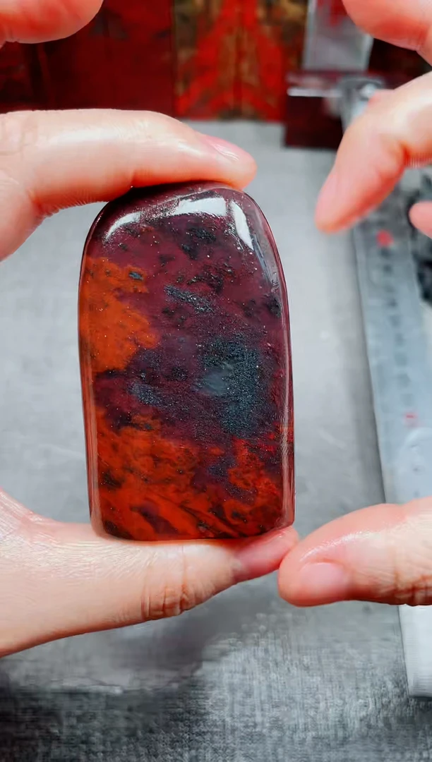 玉桂林鸡血玉素章随型39