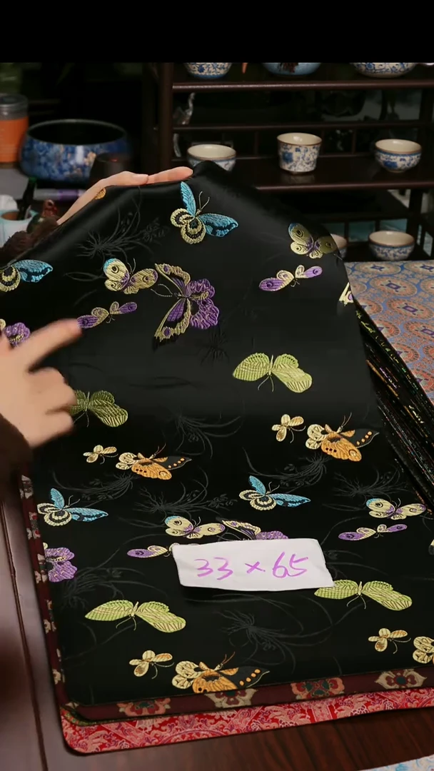 【梦幻蝴蝶单面】中国风干泡织锦茶席33*65