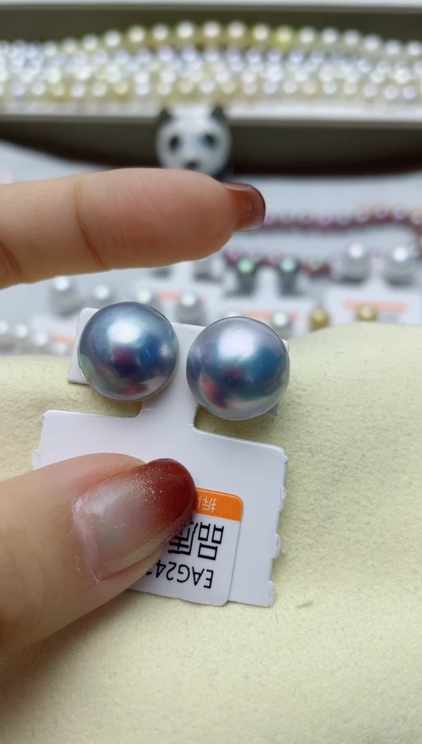 【闪购商品】拼合珍珠（马贝珠）耳饰银S925镶嵌W64