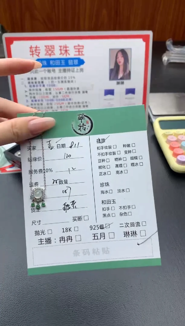 翡翠银S925镶嵌颈饰?****…项链