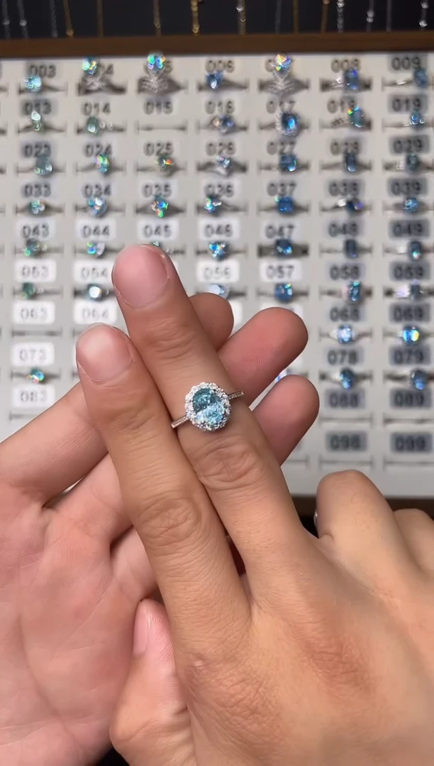 海蓝宝石戒圈银S925镶嵌00000