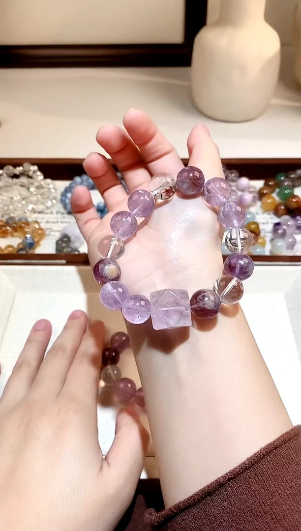 未镶嵌手串水晶紫晶diy手串 多样性发一