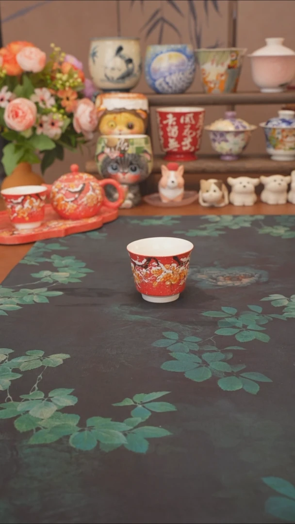 是泥吖 红腊梅雪景主人杯