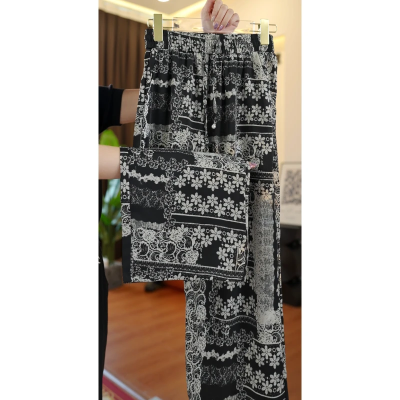 K30新款缎面宽松休闲百搭阔腿裤-宋宋