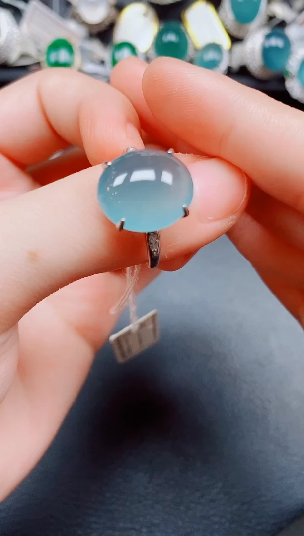 银S925镶嵌戒指翡翠翡翠