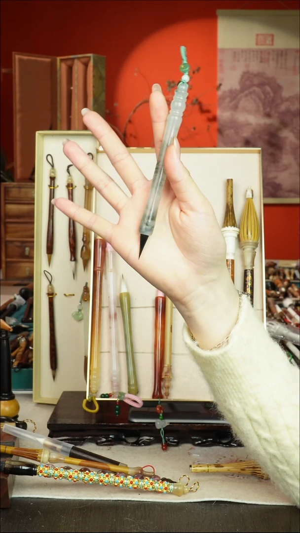 62号闪孤品高货毛笔链接 清水试笔 蘸墨不退