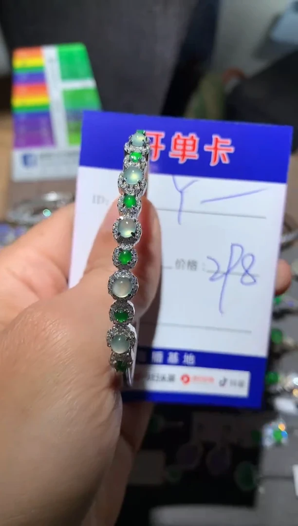 【闪购商品】翡翠手镯银S925镶嵌 定向 Y.m
