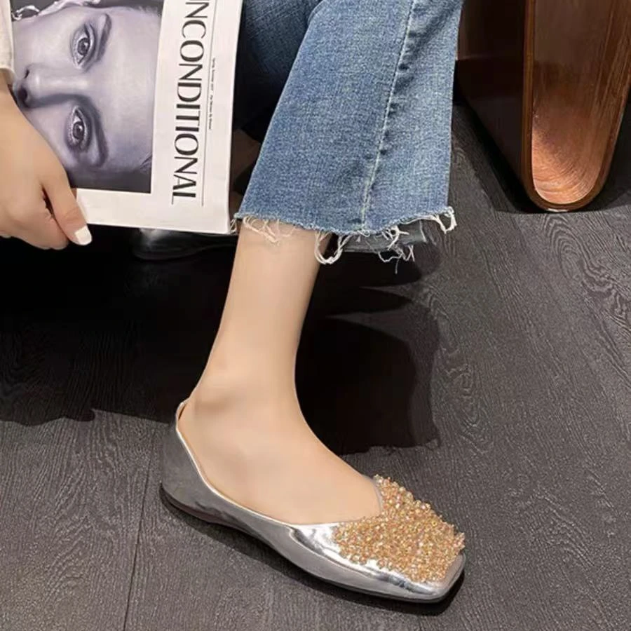 满天星单鞋女软底百搭方头平底飘鞋女浅口女鞋7310-14