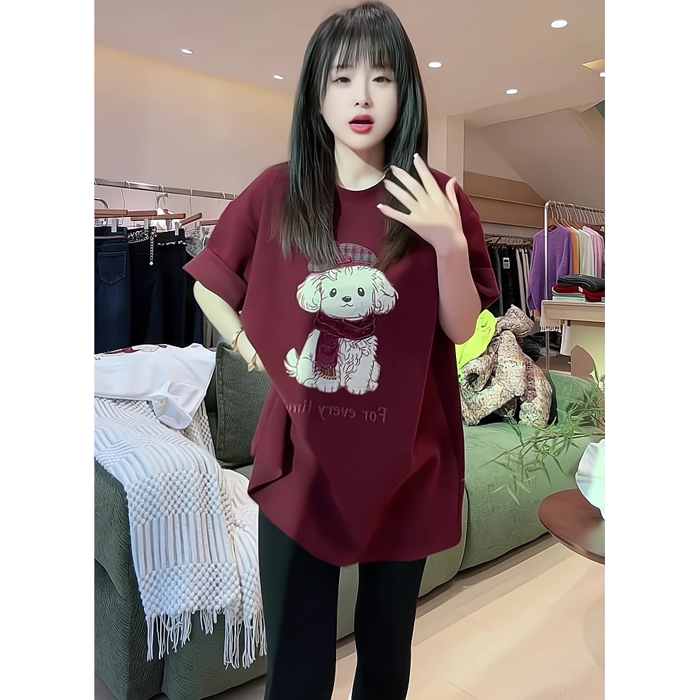 红色时尚针织衫女欧货新款设计感圆领甜美减龄百搭洋气显瘦上衣