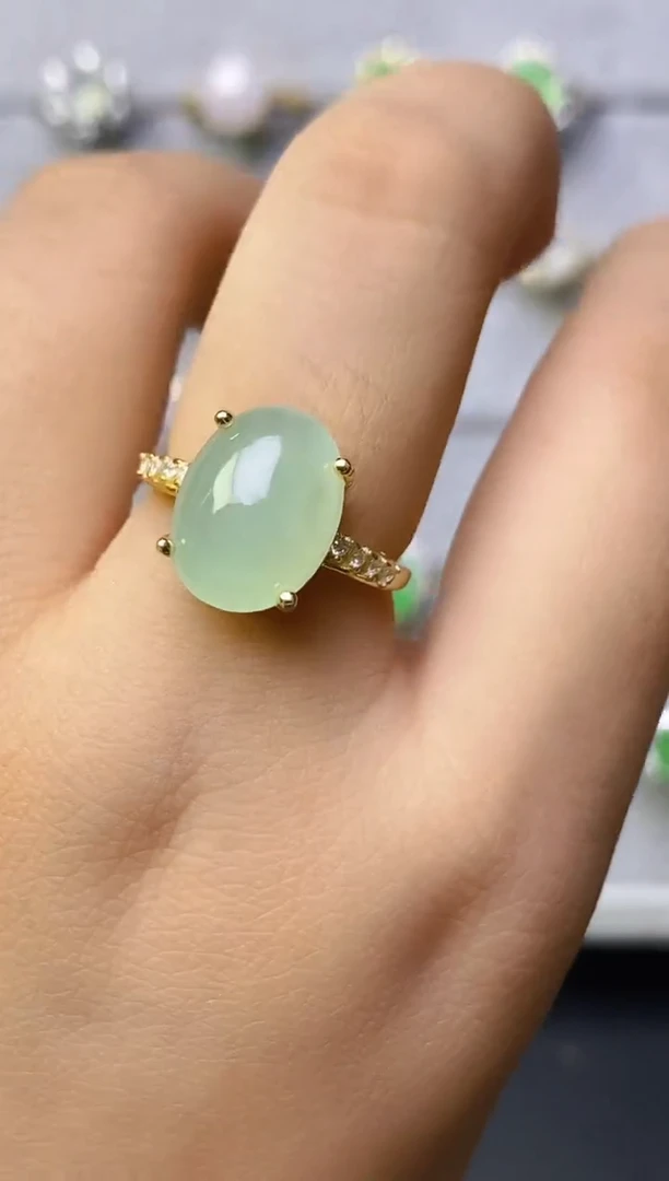 翡翠戒指银S925镶嵌百内无证书