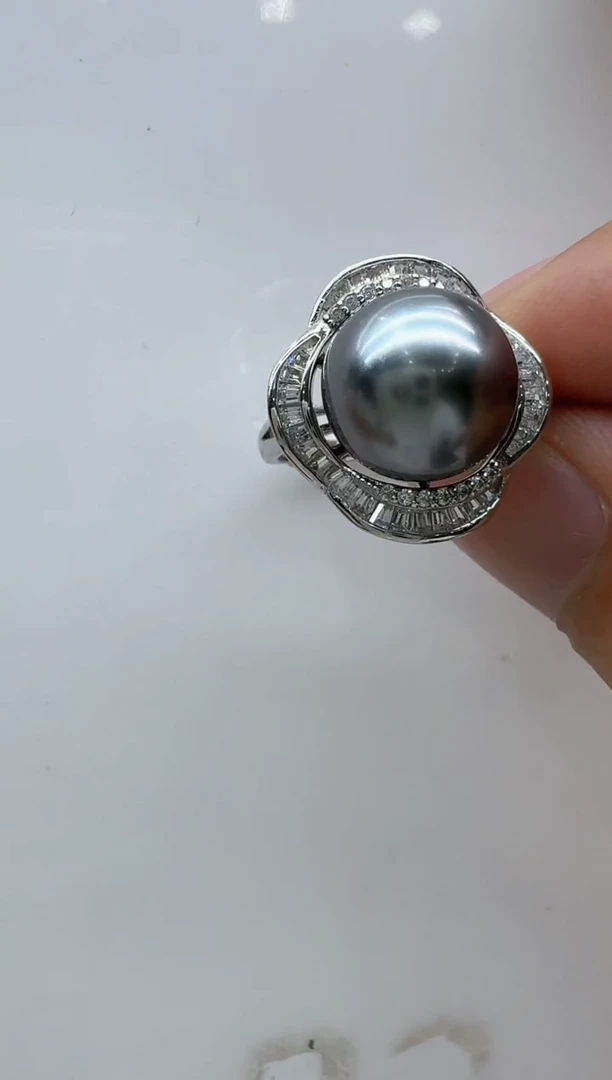 【闪购商品】海水珍珠戒指银S925镶嵌非基地发货不带证书