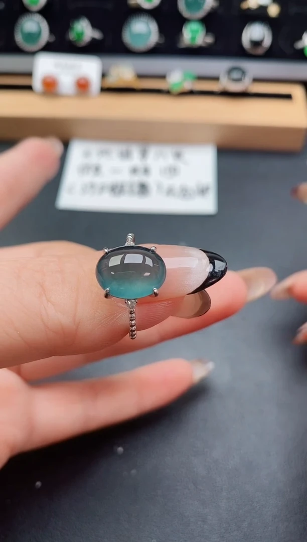 银S925镶嵌戒指翡翠508