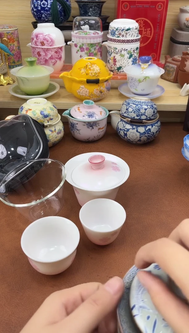 陶陶瓷茶具摆件旅行套组