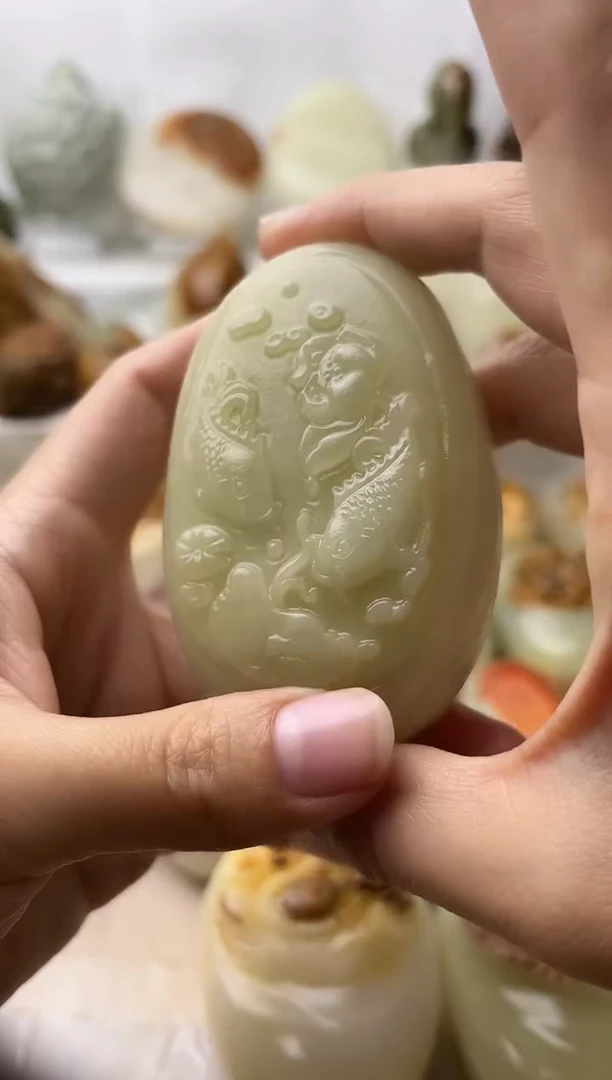 石材古青石棉纹正常不退换荷花鱼