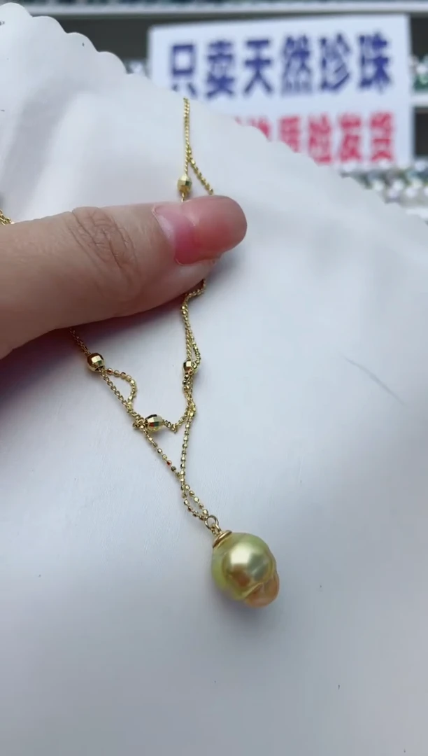 海水珍珠银S925镶嵌颈饰A109